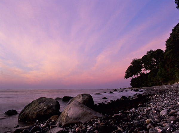 K�stenlandschaft bei Morgend�mmerung, Nationalpark, Jasmund, R�gen, Mecklenburg-Vorpommern, Deutschland, Europa