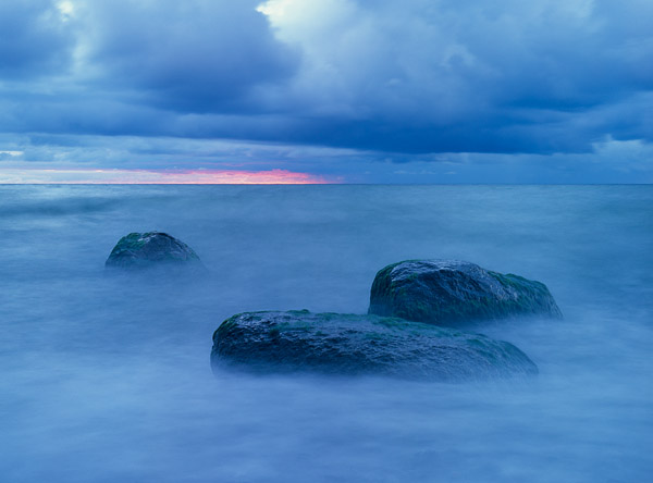 Kstenlandschaft zur blauen Stunde, Nationalpark, Jasmund, Rgen, Mecklenburg-Vorpommern, Deutschland, Europa